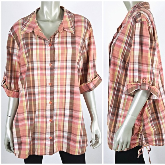 Lane Bryant Tops - Lane Bryant Plaid Button Up Casual Top 26W 28W
